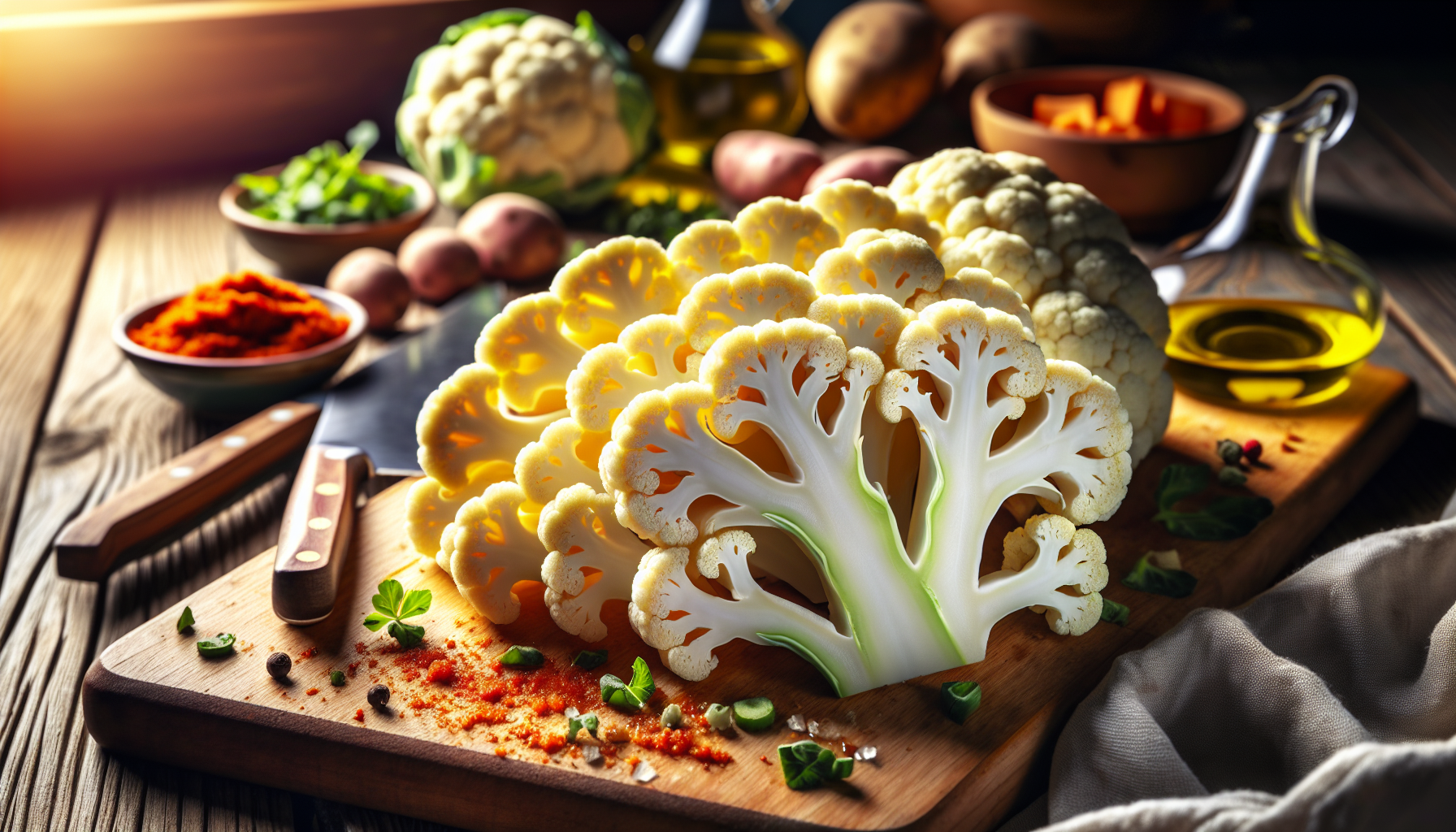 Blumenkohl-Schnitzel auf Kartoffel-Pü